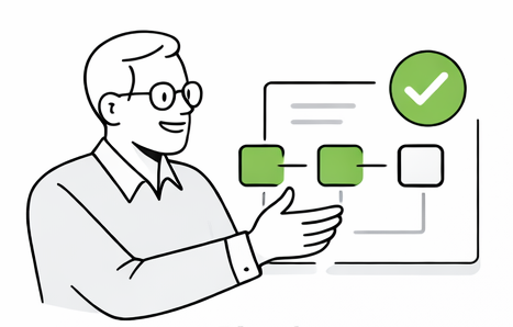 Line-art illustration representing clarity.