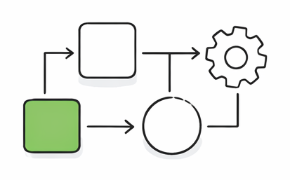 Line-art illustration representing technical leadership and development support.