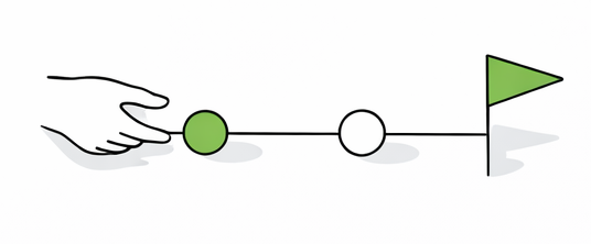 Line-art illustration representing momentum.